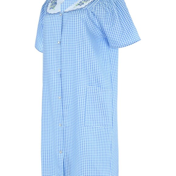 JEFFRICO House Dresses for Women with Pockets - Lightweight Breathable Blue - Picture 3 of 5